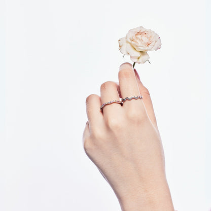 [Clover Jewelery]Ornate Vibrant Round Cut Daily Ring