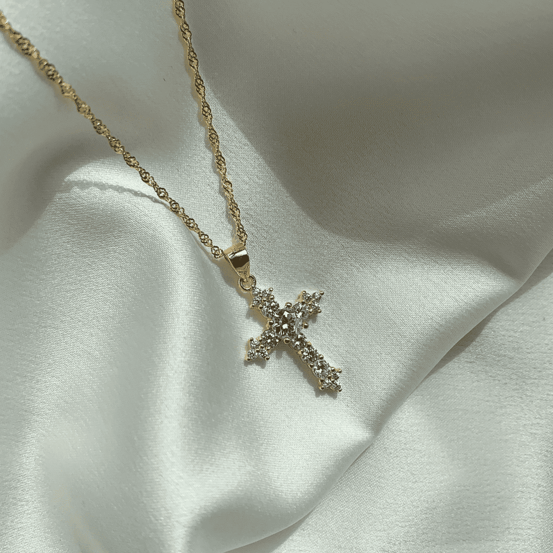 [Clover Jewelery]Delicate Cross Shape Necklace