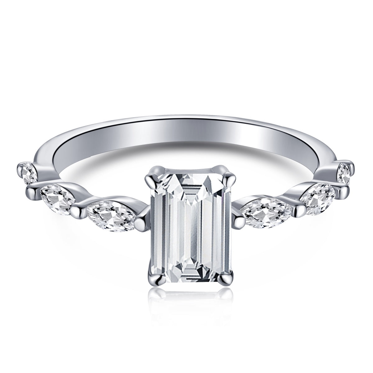 [Clover Jewelery]1.0 Carat Dainty Resplendent Radiant Cut Daily Ring