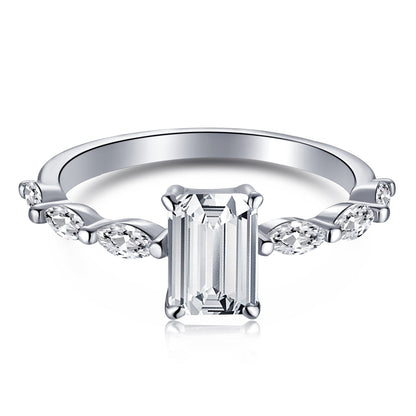 [Clover Jewelery]1.0 Carat Dainty Resplendent Radiant Cut Daily Ring