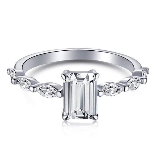 [Clover Jewelery]1.0 Carat Dainty Resplendent Radiant Cut Daily Ring