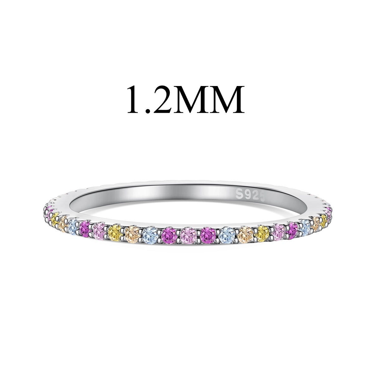 [Clover Jewelery]Ornate Colorful Round Cut Tennis Ring