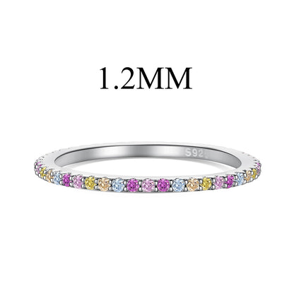 [Clover Jewelery]Ornate Colorful Round Cut Tennis Ring