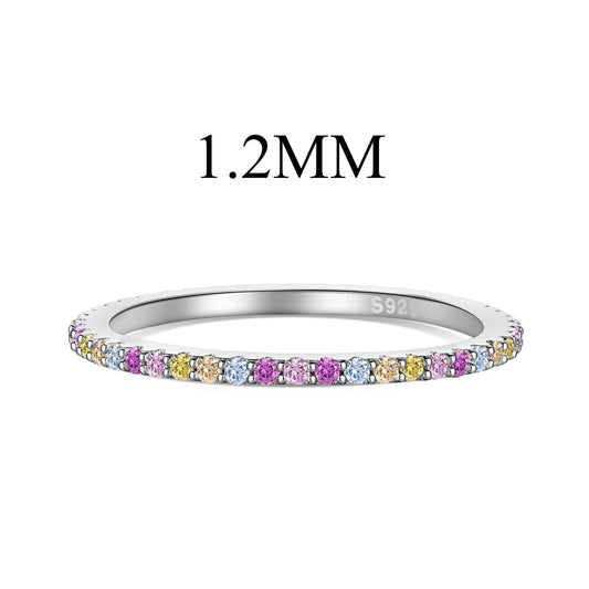 [Clover Jewelery]Ornate Colorful Round Cut Tennis Ring