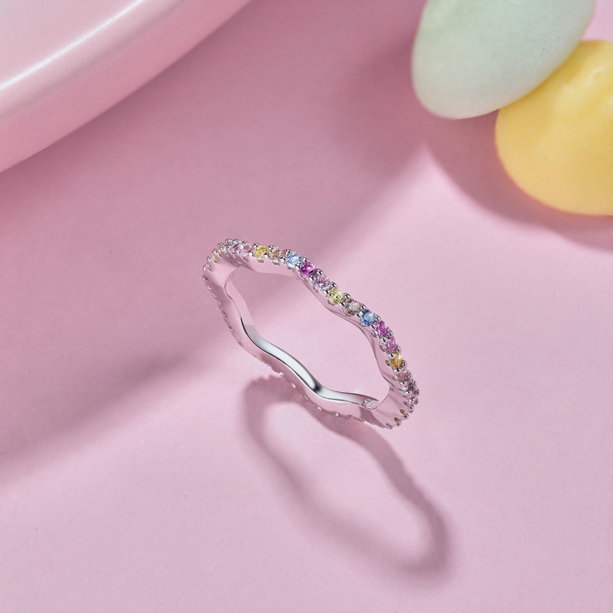 [Clover Jewelery]Dainty Colorful Round Cut Party Ring