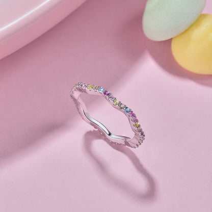 [Clover Jewelery]Dainty Colorful Round Cut Party Ring