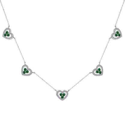 [Clover Jewelery]Sparkling Five Heart Necklace