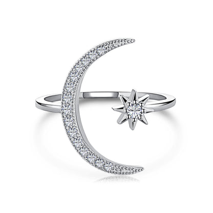 [Clover Jewelery]Eternity Moon & Star Ring