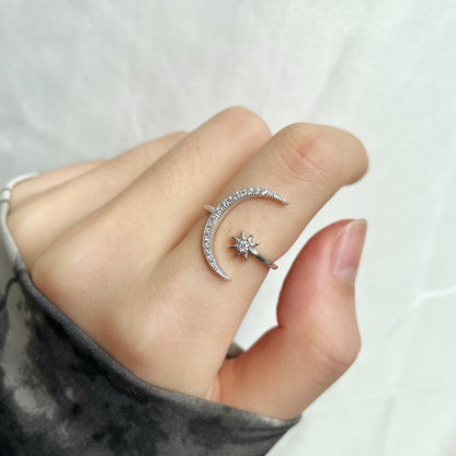 [Clover Jewelery]Eternity Moon & Star Ring