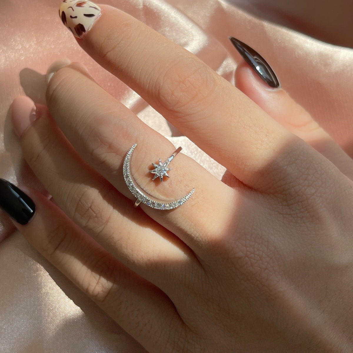 [Clover Jewelery]Eternity Moon & Star Ring