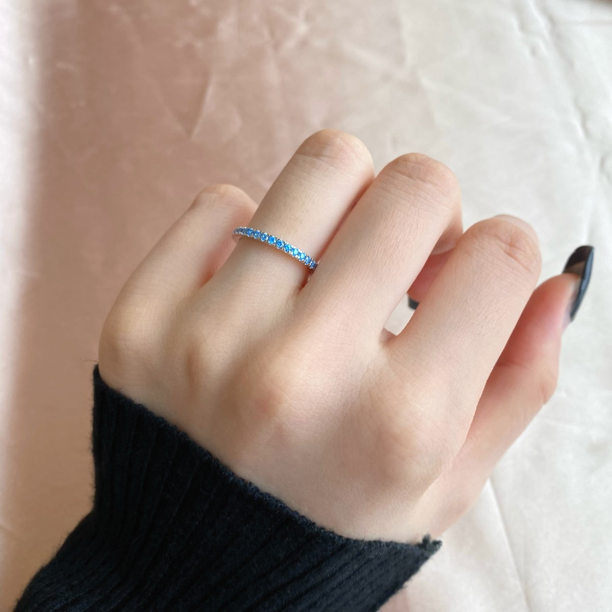 [Clover Jewelery]Delicate Sparkling Round Cut Daily Ring