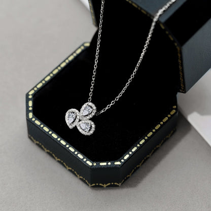 [Clover Jewelery]Elegant Flower Shape Pear Cut Necklace