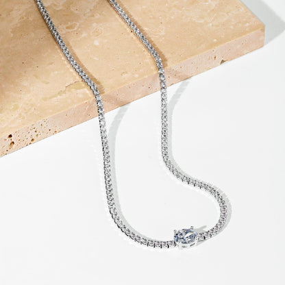[Clover Jewelery]1.0 Carat Shining Oval Cut Necklace