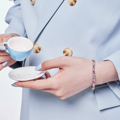 [Clover Jewelery]Ornate Sparkling Multi Cut Party Bracelet