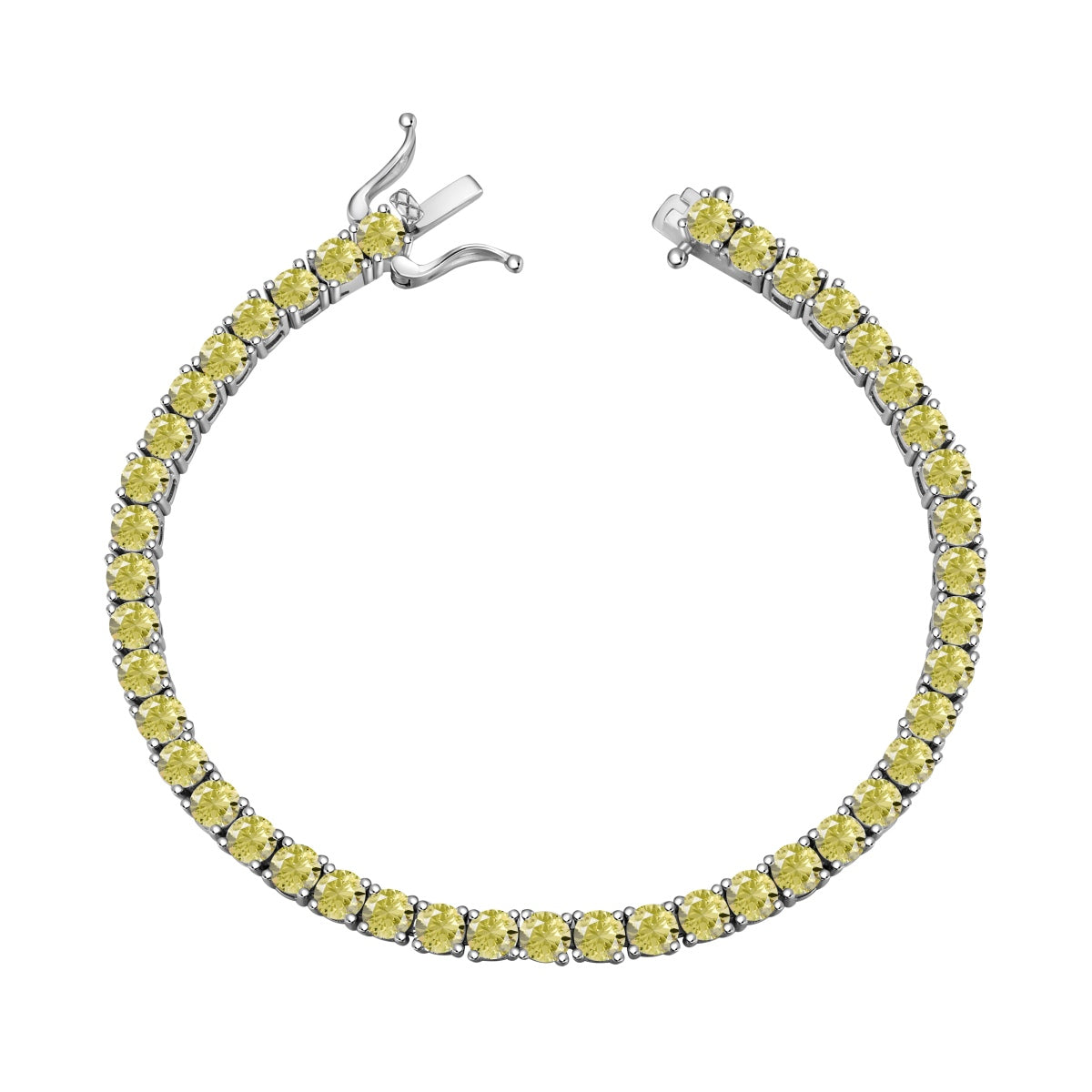 [Clover Jewelery]Ornate Dazzling Round Cut Tennis Bracelet