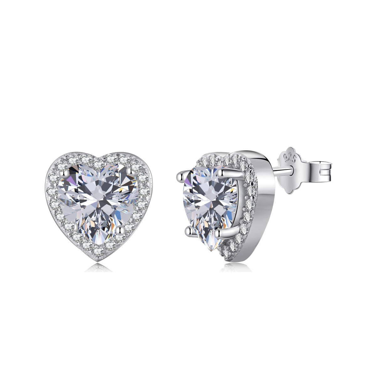 [Clover Jewelery]Sparkling Heart Shape Lover Earrings