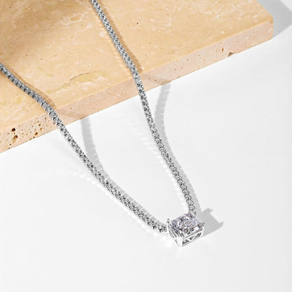 [Clover Jewelery]4.0 Carat Elegant Radiant Cut Necklace