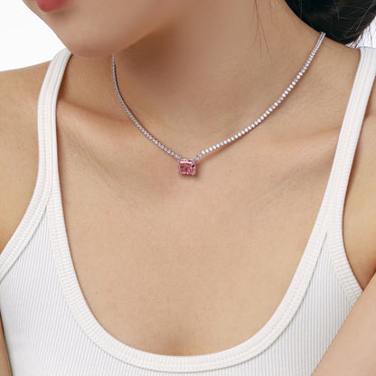 [Clover Jewelery]4.0 Carat Elegant Radiant Cut Necklace