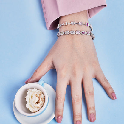 [Clover Jewelery]Dainty Charming Emerald Cut Daily Bracelet