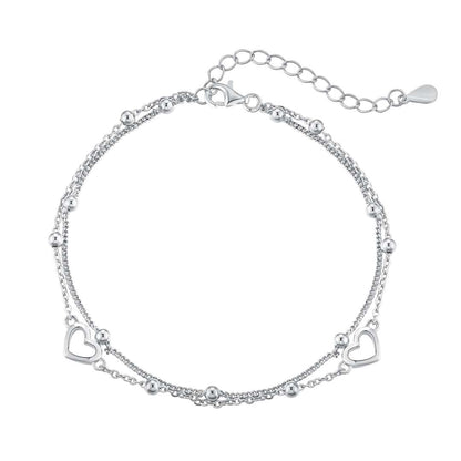[Clover Jewelery]Dainty Double Layer Love Heart Bracelet