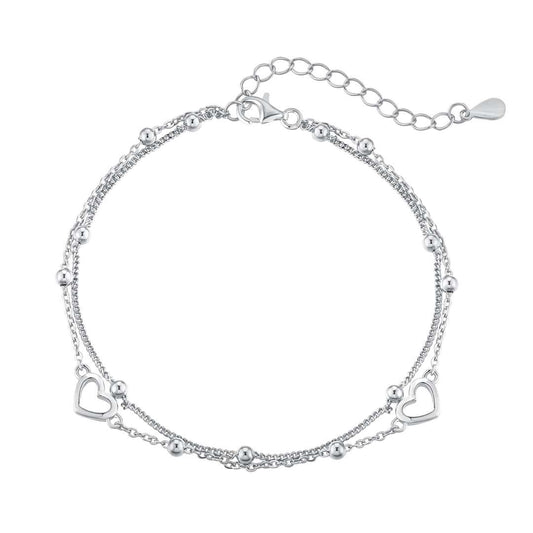 [Clover Jewelery]Dainty Double Layer Love Heart Bracelet