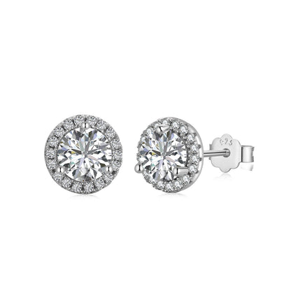 [Clover Jewelery]Classic Princess Round Shape Earrings