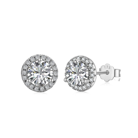 [Clover Jewelery]Classic Princess Round Shape Earrings