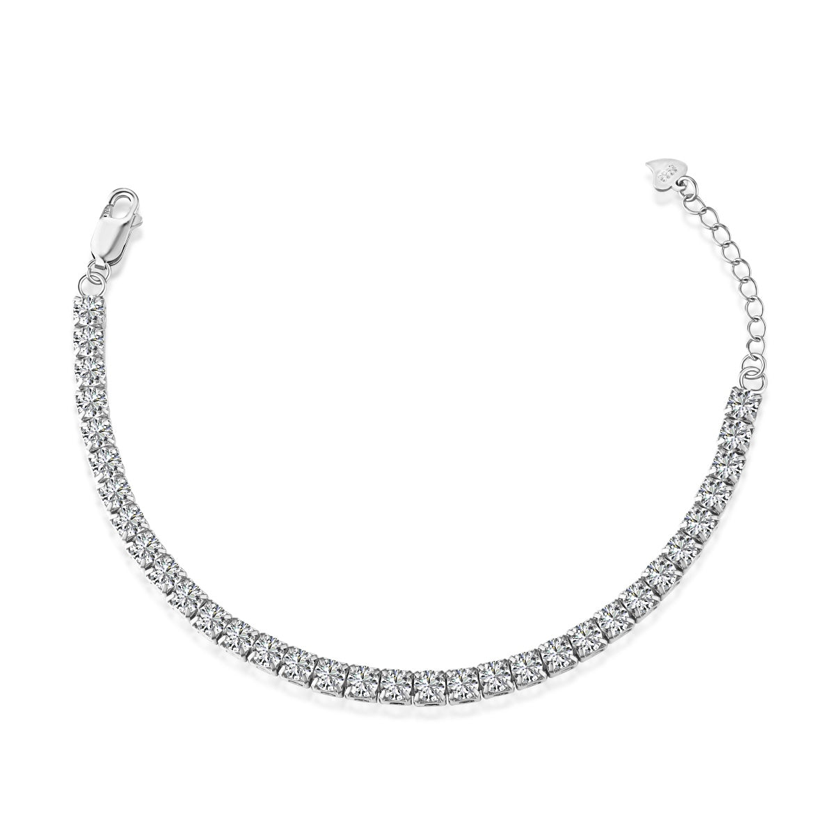[Clover Jewelery]Sparkling Radiant Princess Cut Tennis Bracelet
