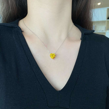 [Clover Jewelery]6.0 carat Radiant Heart Shape Necklace