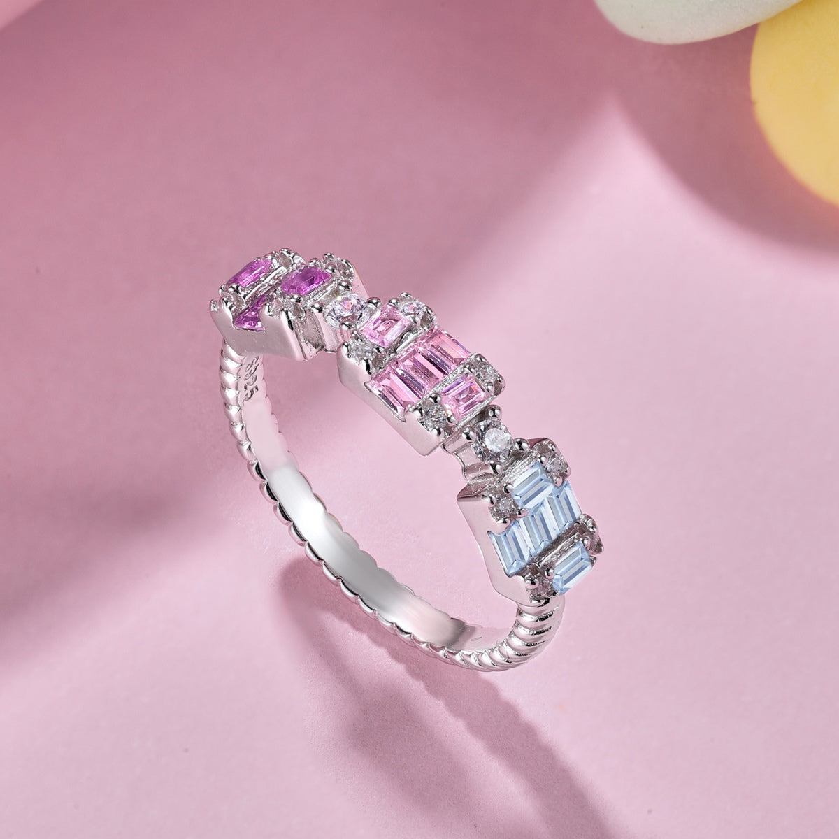 [Clover Jewelery]Unique Colorful Emerald Cut Party Ring