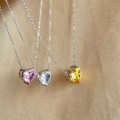 [Clover Jewelery]6.0 carat Radiant Heart Shape Necklace