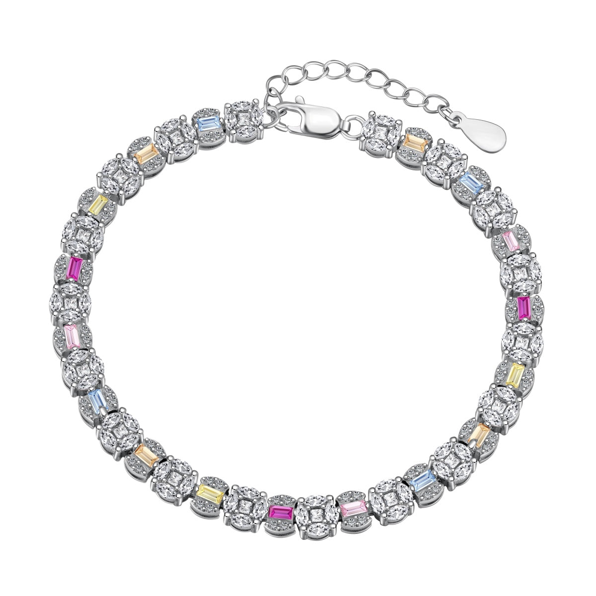 [Clover Jewelery]Dazzling Radiant Multi Cut Daily Bracelet