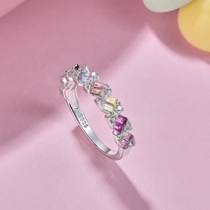 [Clover Jewelery]Delicate Vibrant Emerald Cut Daily Ring