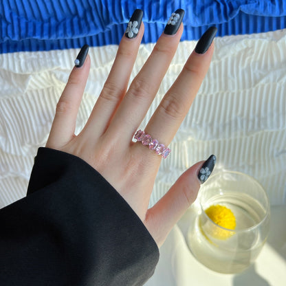 [Clover Jewelery]Dainty Elongated Cushion Cut Tennis Ring