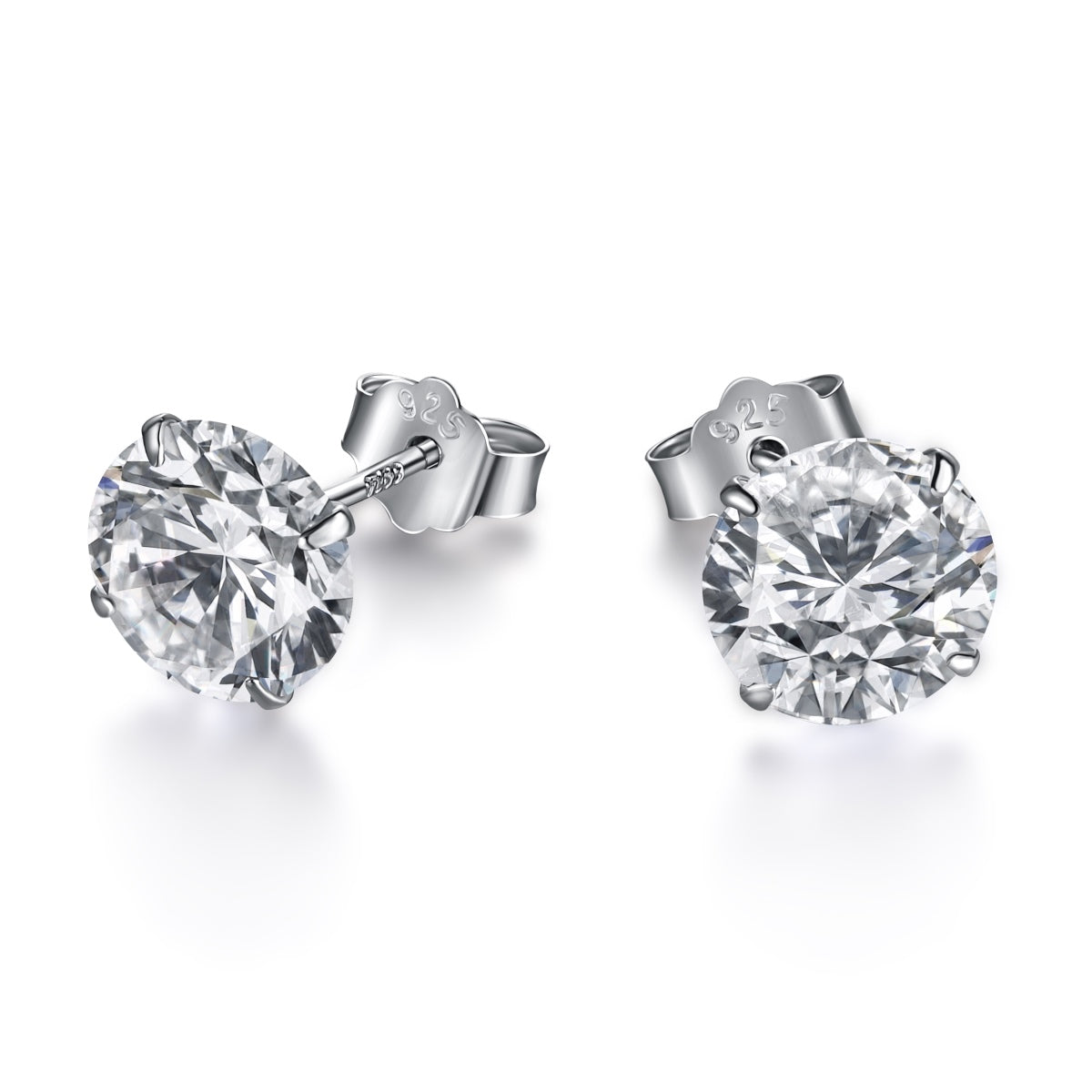 [Clover Jewelery]Stylish Shiny Round Center Stone Stud Earrings