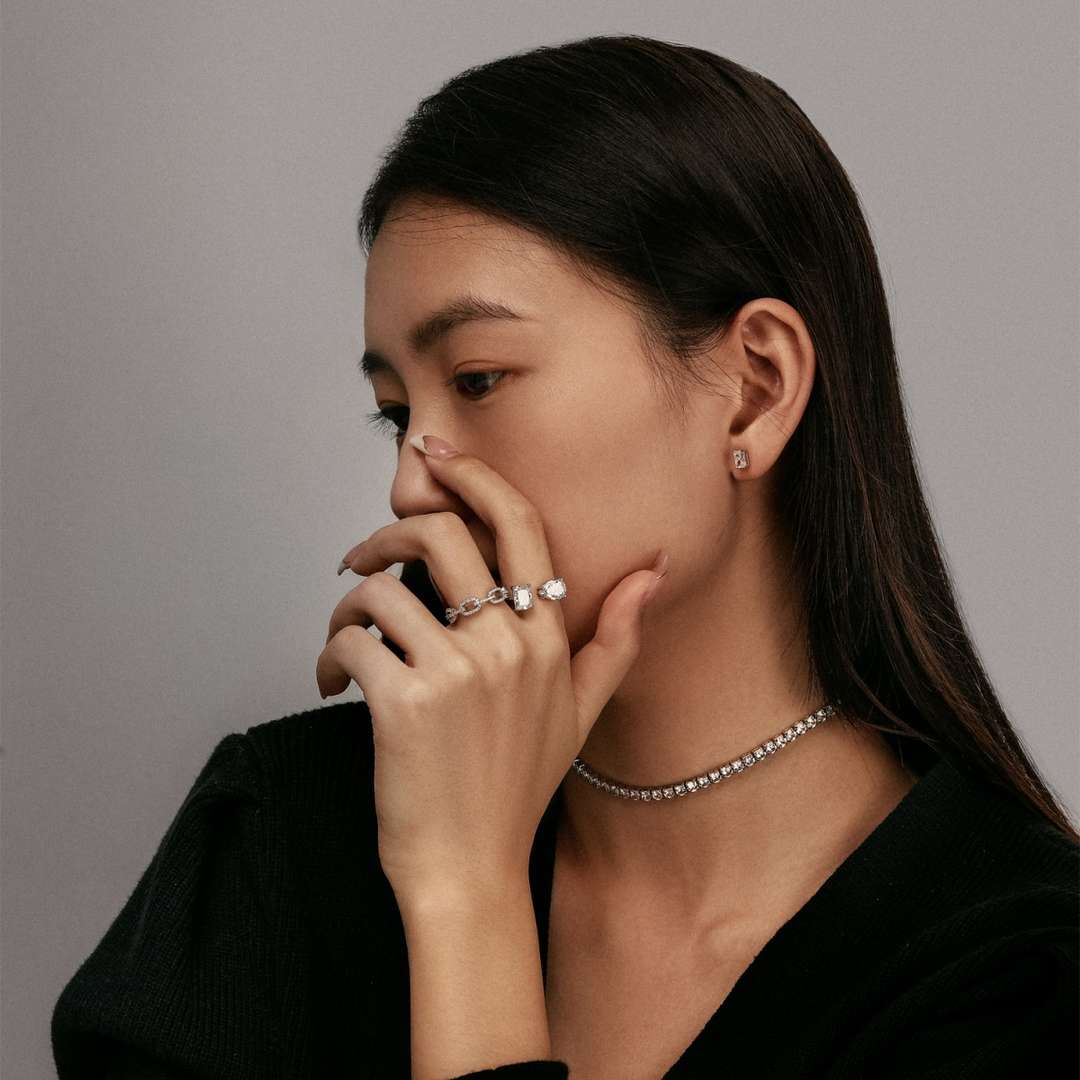 [Clover Jewelery]Elegant Tennis Chain Necklace