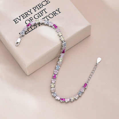 [Clover Jewelery]Delicate Colorful Emerald Cut Party Bracelet