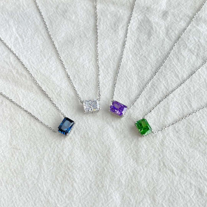 [Clover Jewelery]Luxurious Square Shape Colorful Necalack