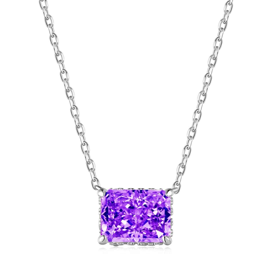 [Clover Jewelery]Luxurious Square Shape Colorful Necalack