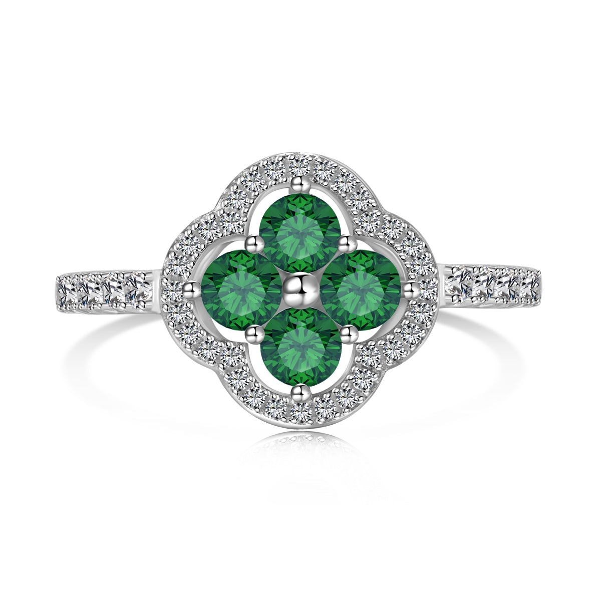 [Clover Jewelery]Four Leaf Clover Flower Design Ring