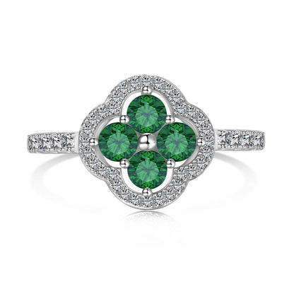 [Clover Jewelery]Four Leaf Clover Flower Design Ring