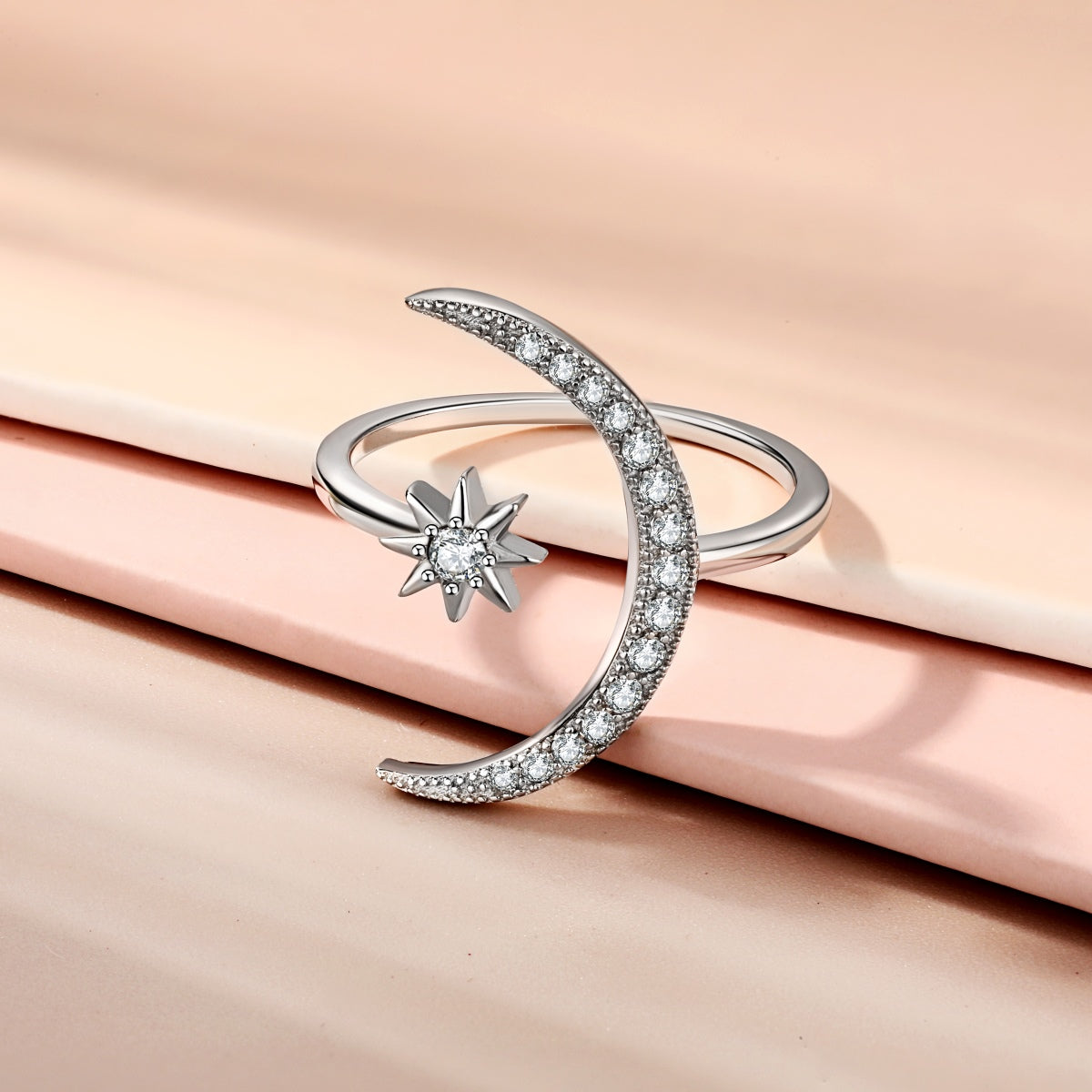 [Clover Jewelery]Eternity Moon & Star Ring