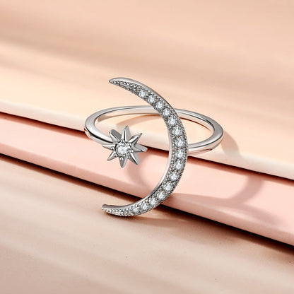 [Clover Jewelery]Eternity Moon & Star Ring