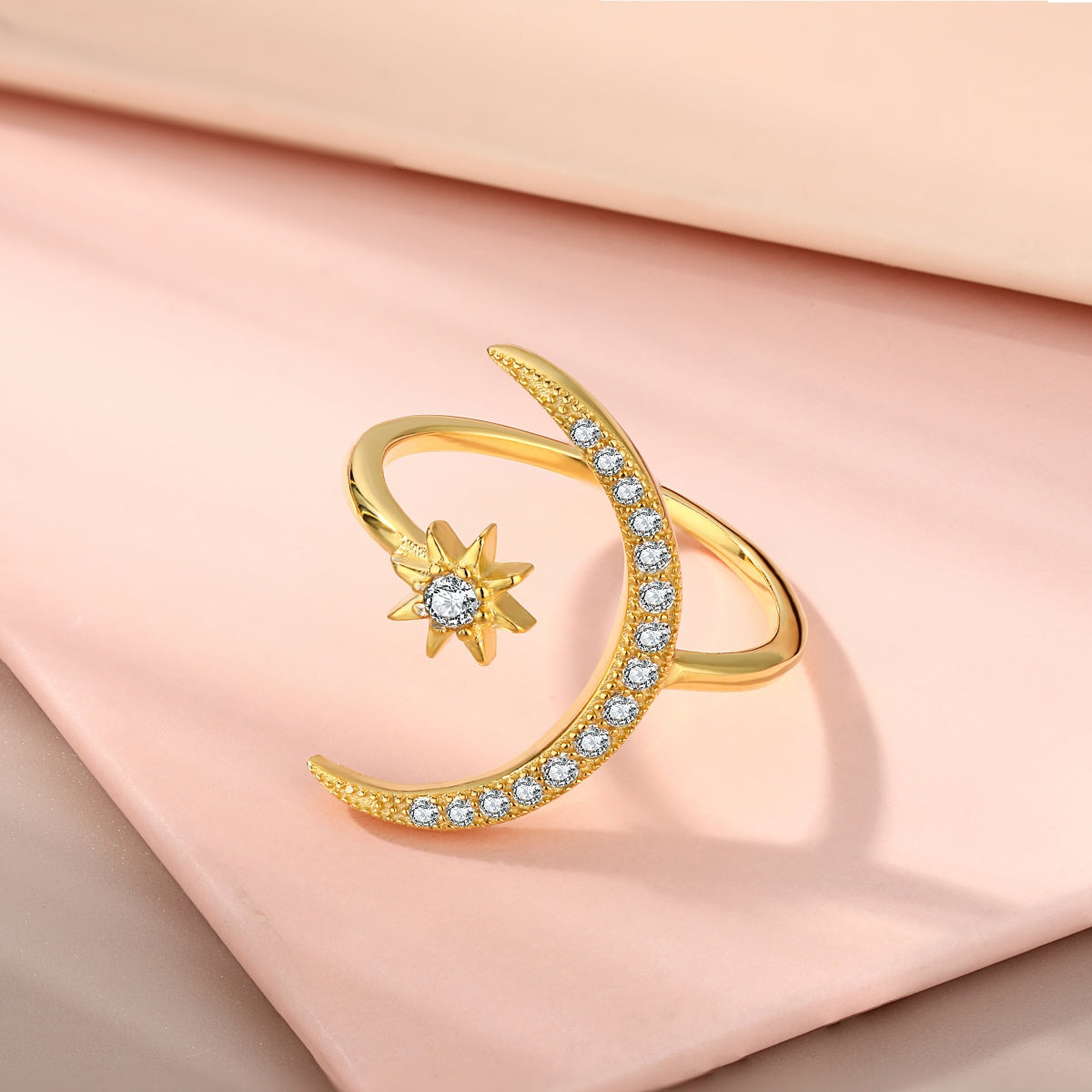 [Clover Jewelery]Eternity Moon & Star Ring