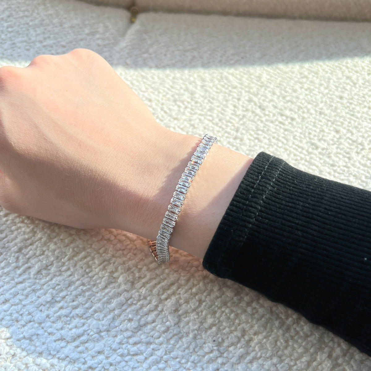 [Clover Jewelery]Exquisite Emerald Cut Daily Bracelet