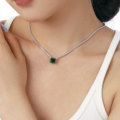 [Clover Jewelery]4.0 Carat Elegant Radiant Cut Necklace