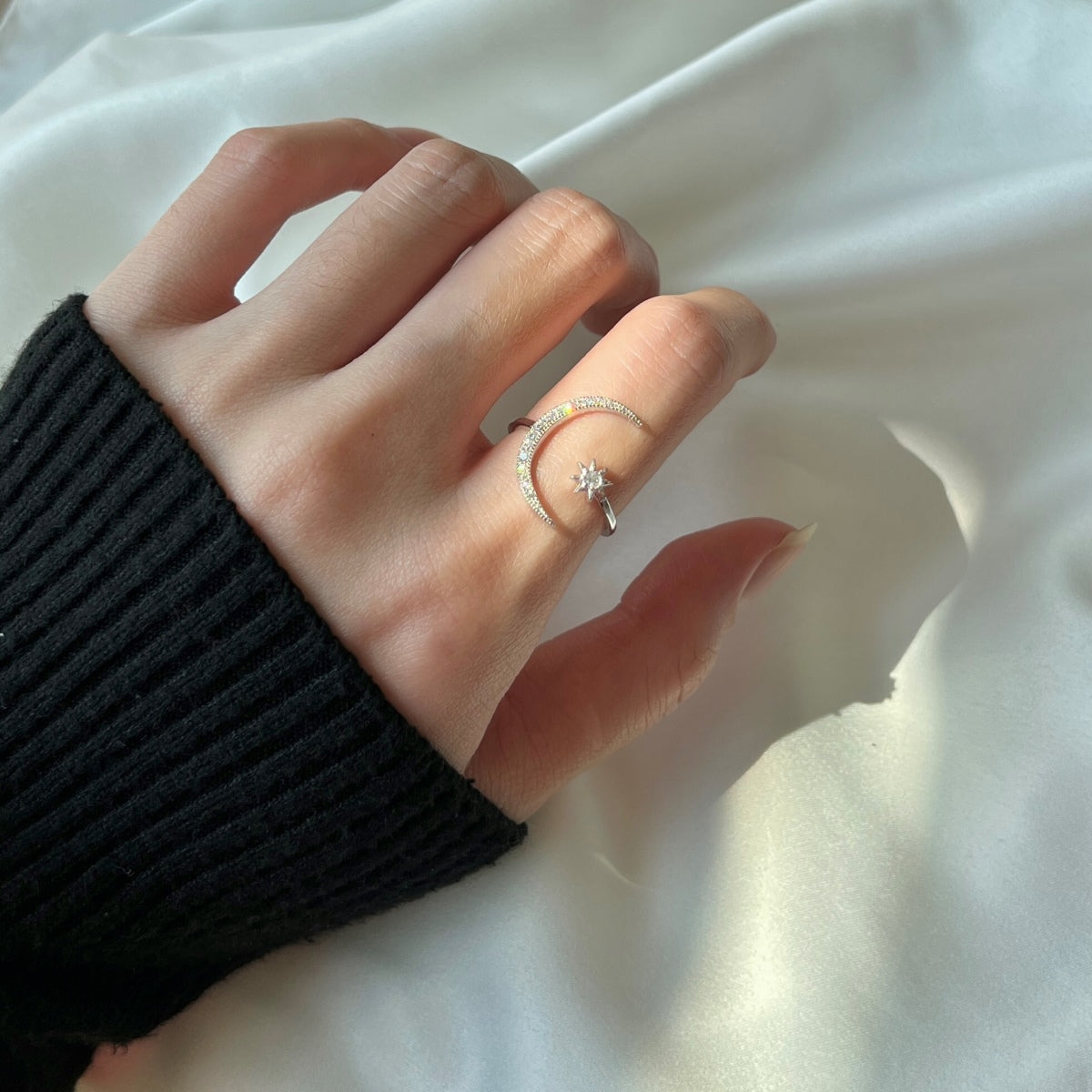 [Clover Jewelery]Eternity Moon & Star Ring