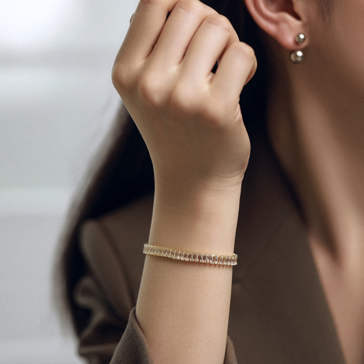 [Clover Jewelery]Exquisite Emerald Cut Daily Bracelet