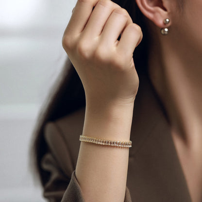 [Clover Jewelery]Exquisite Emerald Cut Daily Bracelet