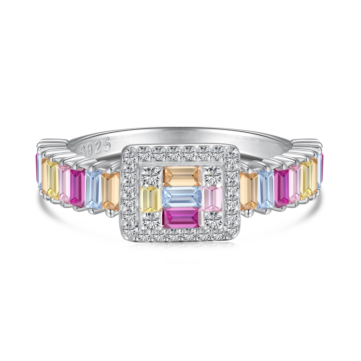 [Clover Jewelery]Exquisite Colorful Radiant Cut Party Ring